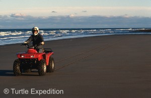 Flat beaches are a safe place for a novice to practice speed.