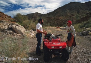 Gary and Granville are discussing the pros and cons of ATV's and Quads.