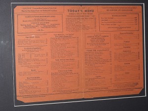 The menu from 1945 clearly states, (lower left corner, “NO SERVICE LESS THAN .25c PER PERSON”