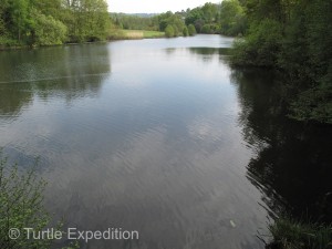 The lake is stocked and fly fishing is a popular sport.