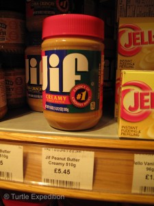 A pound of Jif peanut butter costs 5.45 pounds, or $8.50, so spread it thin.