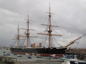 HMS Warrior, the biggest and most powerful warship in the world in 1860.