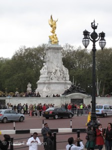 Supposedly the best location to watch the proceedings of the changing of the guard is the upper-level of the huge statue honoring Queen Victoria.