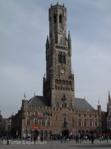The 83-meter high belfry with its 47-bell carillon is and easy landmark from just about anywhere.