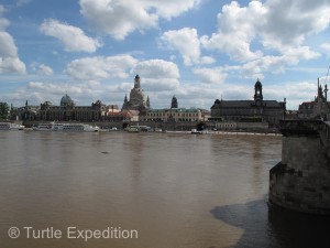 The surging Elbe River had crested 6 meters, (19.5 ft), above normal, swamping much of the city’s riverfront.