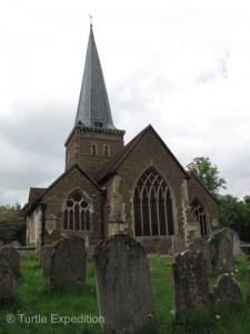This is Godalming's Saint Peter and St Paul's Church and old cemetary.