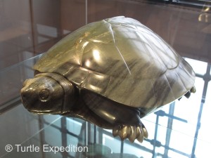 This stone turtle in the British Museum’s Ancient Middle East section reminded us of how we usually travel.