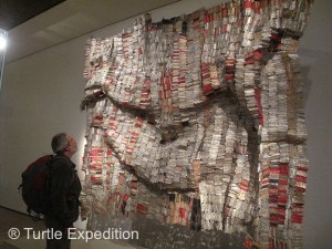 Museums have their points of interest, but this wall hanging made of thousands of wine bottle foils made Gary wonder why. Surely the artist didn’t drink all that wine -- or maybe he did.