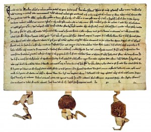 This agreement document called "Bundesbrief" dated "the beginning of August 1291, marks the beginning of Switzerland.