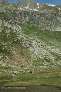 High on the sheer cliffs, artillery guns are still poking out of their self-contained fortifications.