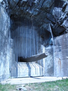 Outside, the barrels of the big guns are difficult to spot from below.