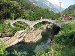 The beautiful stone bridge in Lavertezzo was worth a stop.