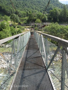 Sturdy suspension bridges crossed the river when necessary.