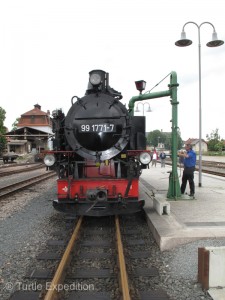 At the end of the track we waited for the boiler to be refilled with water.