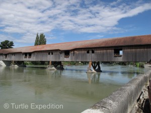 The old covered bridge is still in use today.