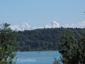 The setting on Lake Biel with the snow capped Swiss Alps in the background was a postcard setting.