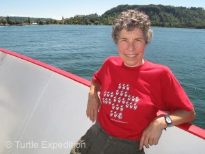 Monika is sporting a real Swissy T-shirt in honor of August 1, the national independence day.