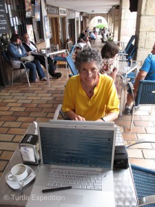 The nearby café that had Internet (Wi-Fi pronounced here as “wee fee”) so we could catch up on emails and blogs.