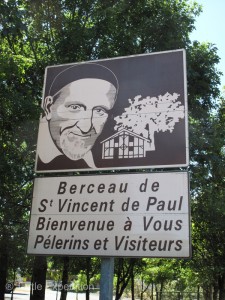 This sign announces the birthplace of St. Vincent de Paul.