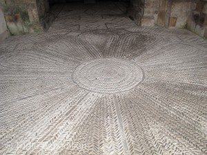 The cobbled interior floors of the Romanesque church were fascinating.