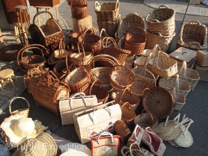 Baskets, pots, and all sorts of hardware filled one open market. The other was all about food.