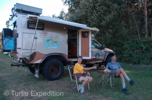 Camping at the Restaurant Playa Merón was still free.  The grassy field just up the beach was only 5 Euros a night and offered more space.