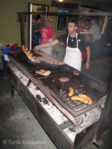 In addition to the succulent ribs on the grill, there were also lamb chops and several different sausages.