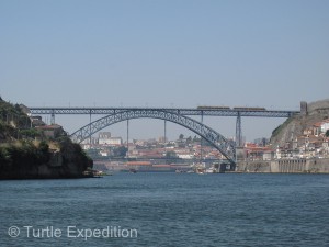 The Maria Pia Bridge built in 1877 was designed by Gustave Eiffel before he built the famous Paris tower.