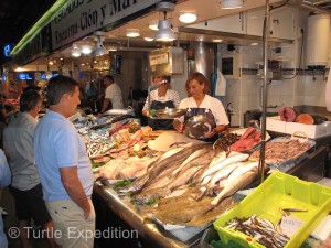 The Santander open market has a huge variety of fresh fish.