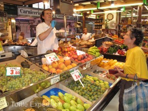 Every kind of fresh fruit was carefully arranged to tempt the shopper.