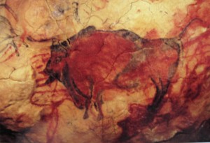 This bison, also a photo from a postcard, was created around 14,500 BC.