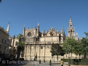 The Gothic towers of the Santa Metropolitana Y Patriarcal Iglesia Catedral de Sevilla are a wonder from any angle.