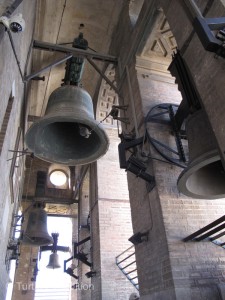 Climbing to the top of the Giralda bell tower, I checked my watch. Please, PLEASE---don’t ring the bells!!