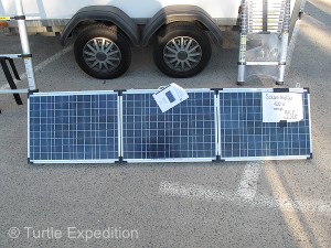 Solar panels were a must. This foldout set was claimed to produce 120 watts for 350 Euros ($473.00).