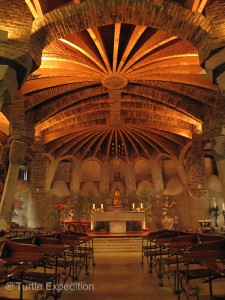 Antoni Gaudí's Crypt incorporates many of his architectural inventions.