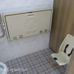 Women’s restrooms often had automatic raising seat lids, changing tables and baby seats with seat belts.