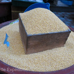 Grains of all kinds including various types of millet were being offered.