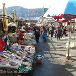 Fish markets can extend for several blocks. If it swims or crawls in the ocean, it must be edible.