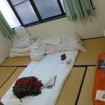 Sleeping on a hard floor covered with a thin futon certainly made us appreciate the comfortable bed in our camper.