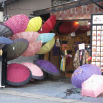 Umbrellas were a popular item, maybe part of the Japanese image.