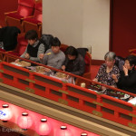 During a lengthy intermission, much to our surprise, theater patrons popped out their little lunch boxes & chopsticks and enjoyed dinner right in their seats.