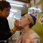 The ladies made an exception for Gary to be in the make-up room.