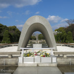 This monument embodies the hope that Hiroshima, devastated on August 6, 1945 by the world's first atomic bombing, will stand forever as a City of Peace. It expresses the spirit of Hiroshima—enduring grief, transcending hatred, pursuing harmony and prosperity for all, and yearning for genuine lasting World Peace.