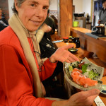 A little plate of Sashimi cost $12. OK for an hors d’oeuvre.