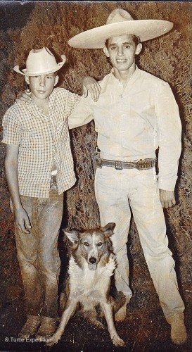 Alfonso Anaya and Gary shared the love of horses and the image of charros, the real Mexican cowboy. Queenie (my dog) came along for the ride.