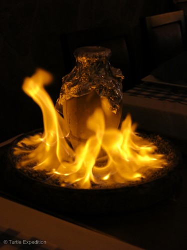 A Shepherd Pie prepared at the table.