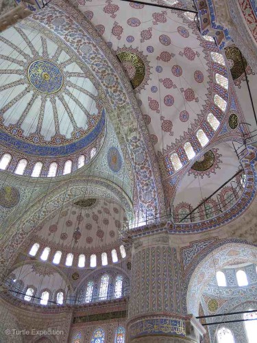 The colors and patterns of the various domes in the Blue Mosque were exquisite.