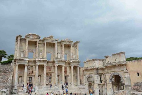 The famous Library of Celsus in Ephesus held 12,000 scrolls.