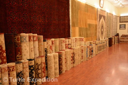 The Carpetium Carpet Manufacturing store had hundreds of carpets of all sizes and price ranges to choose from.