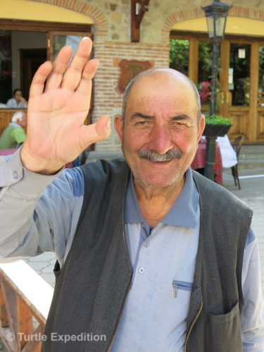 What a welcome we received from this peanut vendor in Sighnaghi.